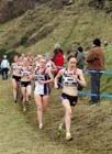 Freya Ross (GB) and Lily Partridge during the Senior Womens BUPA Great Edinburgh Cross country.